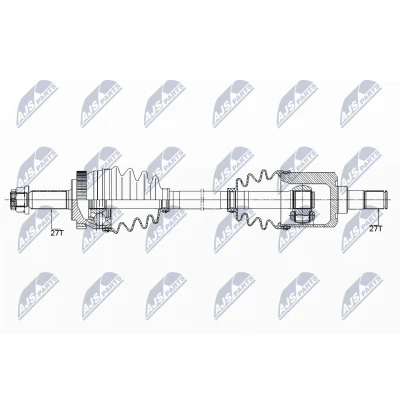 Bild av NTY NPW KA 352 Drivaxel framaxel vänster 674mm Manuell