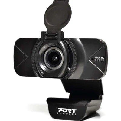Bild av Port CONNECT WEBCAM FULL HD 1080P kompatibel Windows &amp; Mac anslutning USB A och C mikrofon svart