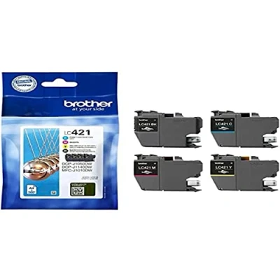 Bild av Brother LC421 värdepaket 4 pack svart, gul, cyan, magenta original bläckpatron