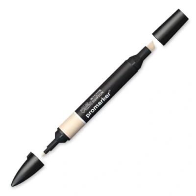 Bild av Winsor &amp; Newton 0203628 ProMarker professionell layoutmärkpenna 2 spetsar, fin och bred för ritningar, design layouter gräddvit