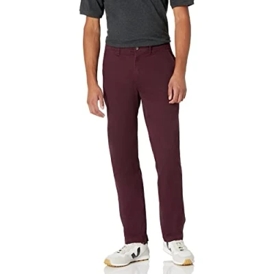 Bild av Amazon Essentials Men&#039;s Lediga stretchiga chinos atletisk passform (finns i Big &amp; Tall), Vinröd, 36W / 31L