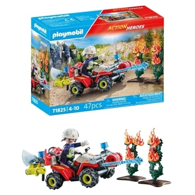Bild av Playmobil Action Heroes Brandkår Quad släcker häckningsbrand Brandbil Leksaker för barn från 4 år 71825