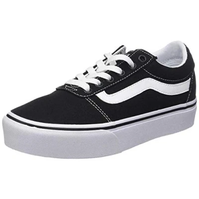 Bild av Vans Ward Platform Canvas Sneakers, Svart, Vit, 37 EU
