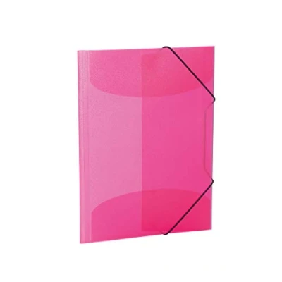 Bild av Herma Elastisk mapp genomskinlig i rosa, A4, robust plast, med 3 inre flikar, 1 spännmapp