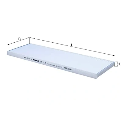 Bild av MAHLE ORIGINAL LA 1179 Kupéfilter Partikelfilter 390,0mm 129mm 17,0mm