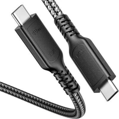 Bild av ConnBull Thunderbolt 4 kabel 40 Gbps höghastighets USB C stöder 240 W/ 8K @ 60 Hz för 3/USB4, iPhone 15 Pro, Macbook, iPad iMac, eGPU, 1,8 m