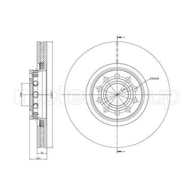 Bild av METELLI 23 0747C Disque de frein 321,0 30,0 5 68,0 ventilé peint VOLKSWAGEN: Passat B5 GP Break, Berline