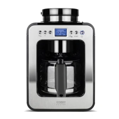 Bild av CASO Coffee Compact electronic designkaffemaskin med kvarn, 4 koppar kaffe, även lämplig för förmalet kaffepulver, brygg och avtagbar, LCD display, timer, varmhållningsfunktion