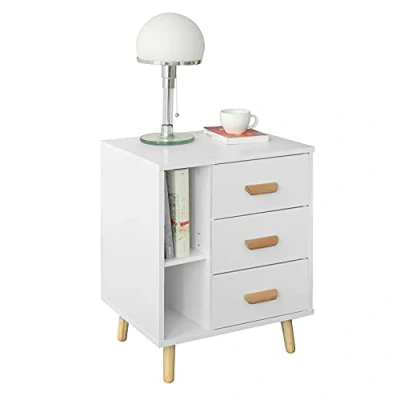 Bild av SoBuy Nattduksbord med 3 lådor Soffbord, Sidobord, Sängbord, FBT95 W