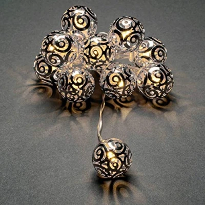Bild av Konstsmide Christmas LED lampor metallkulor, silverfärgade