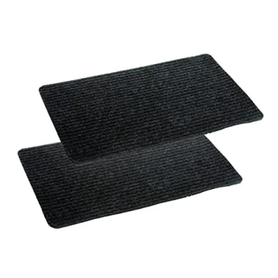 Bild av ASTRA dörrmatta inuti antracit smutsfångande matta halkfri 40 x 60 cm set om 2 vattenavvisande Rib Line slitstark antistatisk