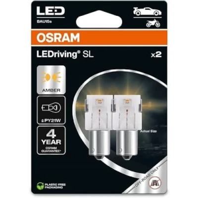 Bild av OSRAM LEDriving SL, ≜ PY21W, Amber, Double Blister (2 lampor), LED Retrofit, endast offroad användning