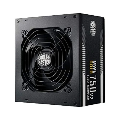 Bild av Cooler Master MWE 750 Gold V2 Fully Modular PSU (EU kontakt) 80 PLUS W nätaggregat, platt svart kabeldragning, 120 mm HDB fläkt, hög temperaturtröskel 5 års garanti