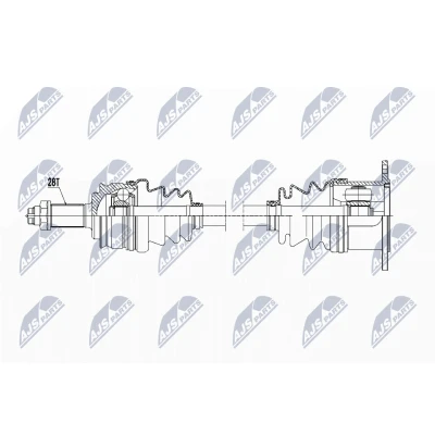 Bild av NTY NPW SU 021 Arbre de transmission Essieu avant droit 611 SUZUKI: Grand Vitara 2 SUV
