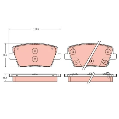 Bild av TRW GDB2355 Jeu de plaquettes frein avec indicateur d&#039;usure HYUNDAI: i30 III 3/5 portes, Fastback