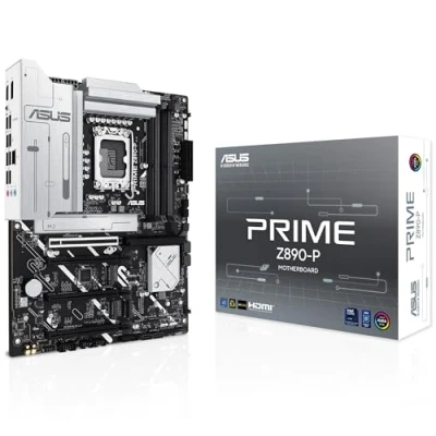 Bild av ASUS Intel PRIME Z890 P ATX moderkort, 14+1+2+1 (80A) kraftsteg, DDR5 kortplatser, PCIe 5.0 med fullt stöd för nästa generations GPU:er, USB 20 Gbps typ C port, 4 x M.2 Slot