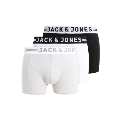 Bild av Jack &amp; Jones Sense Trunks 3 PACK Underkläder, Storlek: Small, White/light grey melange