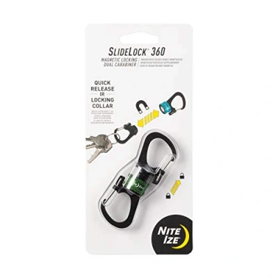 Bild av Nite Ize SlideLock 360 magnetisk stängning dubbel karbinhake Twist to Lock krage för att separera nycklar oliv
