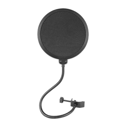 Bild av PIQIUQIU Popskydd, mikrofon popskydd mikrofon, vindskydd, popfilter för med 360 flexibel svanhals och stabiliseringsarm 15 cm
