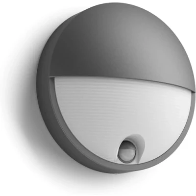 Bild av Philips Capricorn Vägglykta för Utomhusbruk med rörelsesensor(IR), Antracit, 1x6W, 2700 Kelvin, 25 000 timmar, Ej Dimbar, Ljuskälla ingår