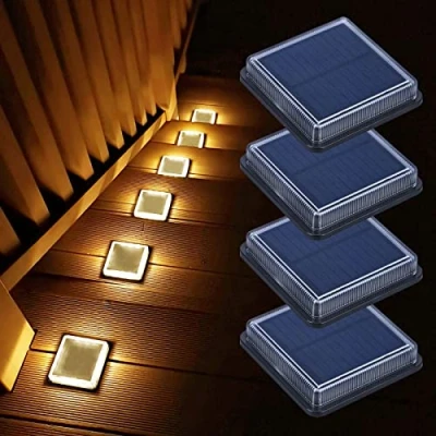 Bild av Lacasa 4 pack Sollampor Utomhus, 50LM 3000K Varmvitt LED Lampor, Lampor för Utsidan, IP68 Vattentäta Trädgårdstrappor, Gångvägar, Uppfarter