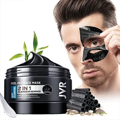 Bild av Avskalad Mask, JVR Pormask Borttagning Ansiktsmask med Aktivt kol, Mask för Pormaskborttagare, rengöring av svart ansiktsmask, djuprengörande akne (120ml)