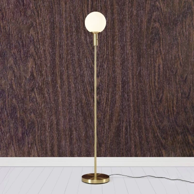 Bild av Markslöjd Golvlampa Minna, mässingsfärgad, glas, järn, höjd 145 cm