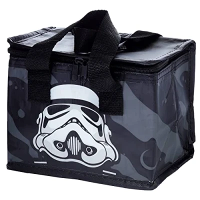Bild av Puckator cool lunchväska svart original stormtrooper design ute of rec. Plastflaskor isolerad för kvinnor män barn lunchlåda väska arbete och skola strand picknick tillbehör