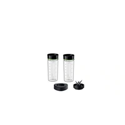 Bild av Braun Smoothie2Go Set BRSK002 mixer, tillbehörsset för smoothies och drycker kompatibel med PowerBlend 9, BPA fri, diskmaskinssäker, svart