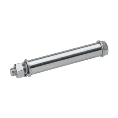 Bild av Metafranc Axel Ø 20 mm x 137 M12 galvaniserat stål, skottkärrhjulstillbehör/ersättningsaxel till 12/axelset för skottkärrhjul/830230 silver