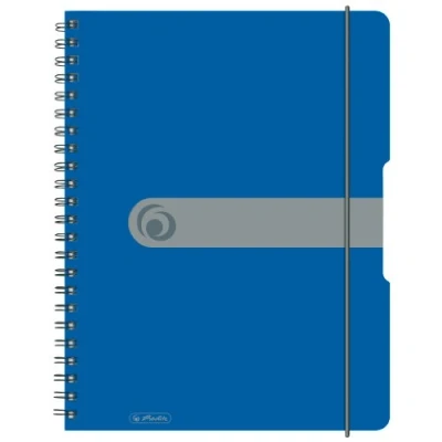 Bild av Herlitz to go Spiralblock trådbunden A4 80 ark / 160 sidor vitt papper fyrkantig blått skydd