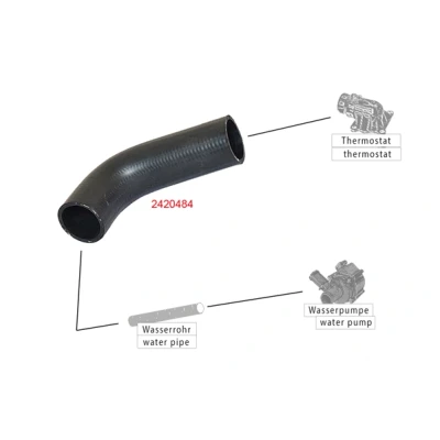 Bild av METZGER 2420484 Durite De Refroidissement EPDM (éthylène propylène diène caoutchouc) VOLKSWAGEN: TRANSPORTER 3 Bus, Kasten