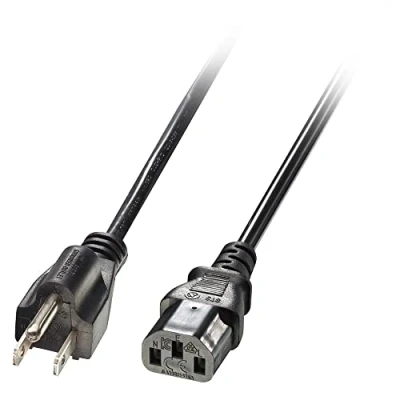 Bild av LINDY 30338 IEC strömkabel amerikansk strömkontakt Kpl 18AWG USA 3 stifts 2 m svart