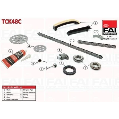 Bild av FAI AutoParts TCK48C Jeu de distribution à chaînes avec joints, roues dentées Simplex, Chaîne vélo SMART: Fortwo I Coupe, Cabriolet