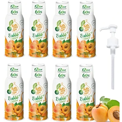 Bild av 8 pack Light Low Carb Fitness Sirap från FruttaMax Noll socker Med Stevia 50 60% fruktinnehåll (8 x 500ml) Aprikos Light)