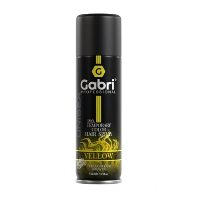 Bild av G Gabri Professional Pro Tillfällig Färg Hårspray, Hårfärgsprej, 150 ml (gul, ml)