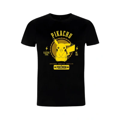 Bild av Henry Tiger POKÉMON Collegiate Pikachu Tshirt med print, Storlek: Small, Black