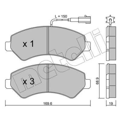 Bild av Bromsbeläggssats, skivbroms METELLI 22 0709 0