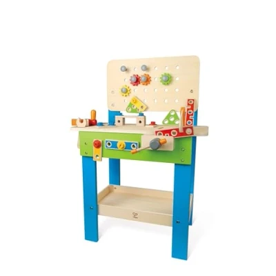 Bild av Hape Master Workbench, Award Winning Kid&#039;s Wooden Tool Bench Toy Pretend Play Creative Building Set, Height Adjustable 35 Piece Workshop for Toddlers