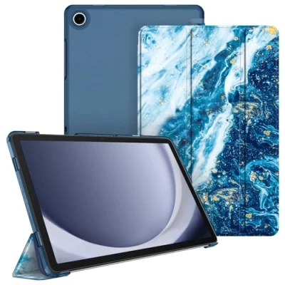 Bild av Fintie Fodral för Samsung Galaxy Tab A9 Plus 11 tum 2023, ultratunt skyddsfodral med genomskinlig baksida skydd automatisk sömn/väckningsfunktion Tablet SM X210/X216/X218, havsblå