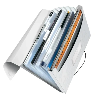 Bild av Leitz WOW Projektmapp, 6 fack, A4, gummiband, vit, 45890001