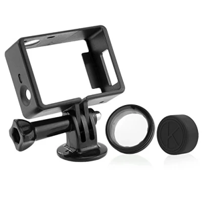 Bild av CamKix ramfäste kompatibel med GoPro Hero 4, 3+ och 3/USB, HDMI SD kortplatser, fullt tillgängliga lätt kompakt hölje inkluderar stor tumskruv/stativmontering/gummilinsskydd