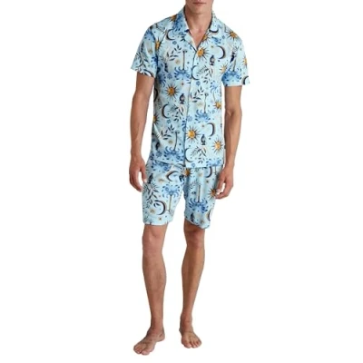 Bild av Calida Relax Magic pyjamas kort Pottery blå, storlek 4648, Blue, 46 48