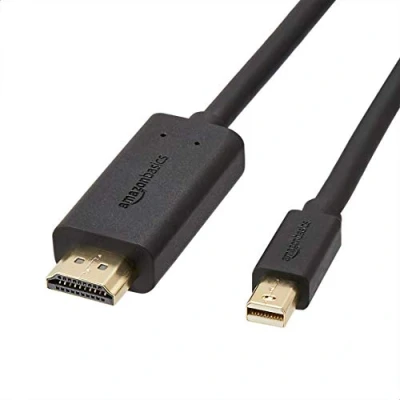 Bild av Amazon Basics HDMI till Mini DisplayPort skärmkabel, 1080p, guldpläterade kontakter, 1,83 m, svart