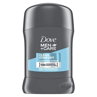 Bild av Dove for Men Plus Care Clean Comfort Stick anti perspirant/deodorant, 50 ml, förpackning med 6