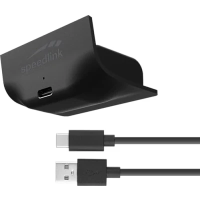 Bild av Speedlink PULSE X Play &amp; Charge Kit Xbox Controller batteri med fäste för Series X/S styrenhet, 1 000 mAh extra 8 timmars speltid, 3 meter kabel, svart