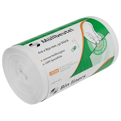 Bild av Deiss First Plus Bin Liners, Vit, 80 L, Paket med 50