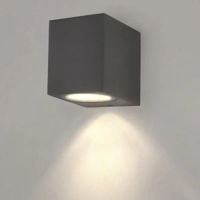 Bild av Ledvion Hydra, LED vägglampa utomhus antracit kub, för en GU10 down, utomhusvägglampa, vägglampa, utomhu, IP54