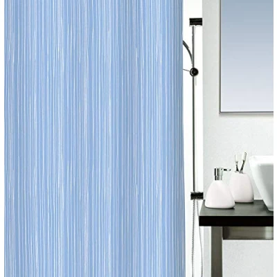 Bild av Spirella anti mögel duschdraperi bakteriell, tvättbar, vattentät, polyester, &quot;Raya&quot;, 180 x 200 cm, blå
