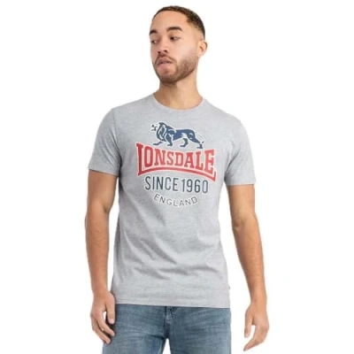 Bild av Lonsdale Normale Passform Gonfirth Tshirt med print, Storlek: Medium, Marl grey navy red